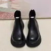 Botines de Suela Gruesa Forrados de Felpa para Mujer Estilo Nuevo de Invierno Retro Británico con Cremallera Trasera Punta Redonda Cálidos Súper Ligeros Botas Martin