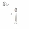 Acero Inoxidable Serie 1010 Cucharilla Mango Cuadrado Mango Redondo Cuchara para Remover Café Cuchara Nido de Pájaro Restaurante Occidental Mango Puntiagudo Cuchara para Postre
