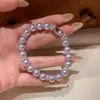 Esquema de Cores Cremoso Cinza-Roxo Suave e Elegante com Pulseira e Colar de Pérolas Incrustados com Diamantes, Luxo Leve, Sensação Exquisita e de Alto Padrão, Versátil para o Verão