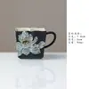 Taza de Té con Asa Nueva de Cerámica Yiyan Zen Loto de Tinta Pintado a Mano Taza de Maestro Taza de Degustación de Té Hecha a Mano Juego de Té Kung Fu Taza de Té