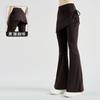 Calça Yoga Lulu Nova Saia Flare Franzida Falsa Duas Peças Treinamento Fitness Cintura Alta Levanta Bumbum Calça de Yoga Esportiva para Mulheres