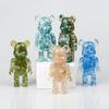Comercio exterior grava de cristal natural oso violento decoración de escritorio artesanías de resina bearbrick150