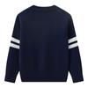 Cárdigan de Punto Bordado con Cuello en V y Dos Rayas Tb para Niños Mayores, Chaqueta de Manga Larga para Primavera y Otoño, Algodón, Niños y Niñas, Seguridad Clase A