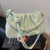 Bolso de Mujer Moda Otoño e Invierno 2024 Bolso Cadena Perlas Bolso Plegado Bolso de Axila Bolso de Hombro Pequeño de Fragancia Helada de Alta Gama