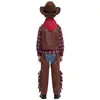 Fantasia Cosplay de Cowboy Ocidental para Halloween Traje de Performance Retro do Século XIX para Crianças Traje de Performance para Palco e Festa