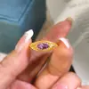 Anillo de Artesanía Cepillada de Plata de Ley S925 para Mujer, Ajustable, con Piedra de Cristal Natural Peridoto, Estilo Popular de Xiaohongshu