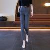 Pantalones Harlan para mujer primavera y otoño 2024 nuevos pantalones de traje estrechos tiro alto slim rectos grises pantalones de tubo profesionales
