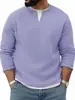 Conjunto de Dos Piezas para Hombre de Otoño e Invierno Transfronterizo, Camiseta de Manga Larga con Cuello Redondo, Sudadera tipo Pullover Estilo Perezoso, Camisa Base Interior Holgada