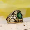 Anillos Europeos y Americanos de Acero Inoxidable, Anillos Vintage de Águila con Piedras Preciosas Rojas, Azules, Negras y Verdes para Soldados Americanos, Venta Directa del Fabricante