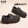 Zapatos de lana peluda con suela gruesa y tacón oculto para mujer, zapatos de algodón 2026 invierno nuevos, slip-on versátiles, zapatos Birkenstock