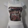 2025 Verano Top de Tubo Estampado en Contraste Camisola Básica Estilo Y2K Dulce y Picante Espalda Hermosa Ajustado Sexy Chaleco