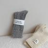 Calcetines de lana gruesos y cálidos para mujer, color liso, con estampado de cáñamo, de Corea del Sur, grises, de tubo medio, apilados, Sakagiya