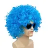 Peruca Afro Colorida Conjunto de Óculos de Sol de Coração Ventilador de Cabelo Peruca Afro