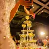 Nueva Torre de Champán de Cinco Pisos Accesorios de Boda Torre de Vino de Plástico Acrílico de Tres Pisos Torre de Champán para Fiesta de Cumpleaños