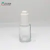 Botella de Vidrio Cilíndrica Transparente de Hombro Plano de 30 ml Botella para Aceite Esencial Bomba Dosificadora de Presión Escarchada para Subempaque de Cosméticos