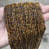 Joyería Jingde de 2 mm, ojo de tigre amarillo natural, superficie cortada, pequeñas cuentas cuadradas sueltas, azúcar cuadrada, accesorios de joyería DIY, venta al por mayor
