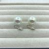 Pinzas para Orejas Redondas de Alto Brillo sin Dolor Estilo Perla Shijia para Mujeres, Aretes Pequeños Rojos, Diseño de Bobina de Mosquitos Shijia, Aguja de Plata Estilo Ins