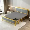 Cama de Solteiro Dupla de Painel Duro para Escritório, Cama Dobrável Simples para Descanso de Aluguel, Cama de Solteiro, 1 Peça, Cama Doméstica de Estrutura de Ferro para Adultos