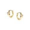 Brincos pequenos de microzircônia estrela, moda feminina, luz distinta, luxo, brincos de pino de prata S925, brincos assimétricos, todos combinados