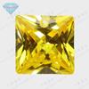 Huagang gem zircão dourado quadrado ângulo reto único furo pedra nua atacado CZ sideline jóias perfuradas