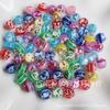 Material de joyería de cuentas hecho a mano, lentejuelas de resina de 8 mm, cuentas redondas, accesorios de resina, agujero recto, 500/bolsa