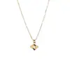 Colar Pingente Rombo Dourado Rosa Chic Francês Elegante Gentil Fashionável Exquisito Simples Toque de Luxo Corrente para Clavícula