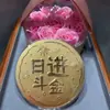 Concha de Agua Oro Puro 999 Serie de Monedas Grandes Adorno de Fortuna Artesanía Chapada en Oro para Regalos Navideños Venta al por Mayor