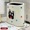 Cubo de basura para el hogar para espacios estrechos, estilo crema de dibujos animados para baño, dormitorio, papelera, contenedor de almacenamiento de gran capacidad para sala de estar