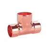 Tê Redutor em T de Cobre Vermelho de Três Vias Tê Redutor com Flare em T Tê de Solda para Ramificação de Tubo de Cobre de Ar Condicionado