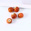 Cuentas redondas de cerámica con esmalte floral de Jingdezhen con agujeros grandes, accesorios de joyería vintage, materiales para ensartar para collares hechos a mano, cuentas sueltas de lunares