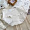10A Algodón Bacteriostático No Teñible Estilo Francés Alto Valor de Color Algodón Puro Ropa Interior para Mujer Clase A Algodón para Bebé Cintura Media Entrepierna Larga Suave
