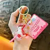 Novo chaveiro de unicórnio rosa com óleo, pingente de bolsa, chaveiro de carro, pequeno presente, atacado de comércio exterior