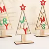 Decoraciones Navideñas Árbol de Navidad de Madera Adornos de Escritorio Regalos Creativos para las Fiestas Decoración para Fiestas Productos de Madera