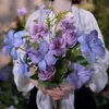 Ramo de Flores Moradas Monet, Flores Artificiales, Estilo Visual Jardín Morandi, Accesorios para Fotos