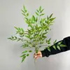Decoração de Planta Verde Artificial, Arranjo Simulado de Bambu Nandina, Ornamento de Planta em Vaso para Interior, Arranjo de Flores de Luxo Leve para Sala de Estar, Paisagismo com Planta Falsa