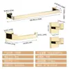 Rack de Armazenamento de Banheiro Popular Transfronteiriço em Aço Inoxidável Conjunto de Cinco Peças Suporte para Toalhas e Papel Higiênico Gancho Conjunto de Racks de Armazenamento Quadrados