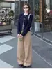 Jaqueta estilo Chanel feminina com ombros retos, nova coleção de outono 2026, conjunto de outono precoce estilo coreano, top curto
