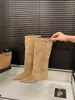 Primeiro Encontro Estação Declive Salto Alto Bico Fino Perna de Calça Botas Longas Botas Femininas 2026 Outono Inverno Cor Damasco Emagrecedoras Botas de Montaria Botas Longas