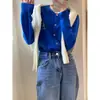 Cardigan de Caxemira Novo para Primavera e Outono Feminino Solto Emagrecedor Temperamento Camisola Camada Outerwear Bordado Malha Versátil Estilo Coreano