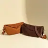 Nuevo Estilo Otoño e Invierno 2026 Retro Maillard Bolso Hobo de Gamuza para Hombro para Mujer Gran Capacidad Bolso Cruzado tipo Dumpling para Viajes