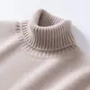 Suéter de Cachemira de Cuello Alto para Hombre, Nuevo Suéter de Punto Grueso Liso de Otoño/Invierno, Camisa Básica Casual Simple, Negro