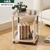 Mesa de centro pequeña mesa lateral para sofá móvil estante de almacenamiento para mesita de noche mesa mini carrito de noche con ruedas mesa de mahjong té