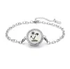 Pulsera de acero titanio con incrustaciones de diamantes calada tipo hilo de aromaterapia para difusión de aceites esenciales Pulsera con patrón de árbol de la vida europeo y americano venta al por mayor