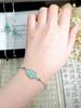 Pulsera para mujer de jade azul agua, material natural peligroso, venta al por mayor de fábrica, incrustación en todo el cuerpo, diseño pequeño y fresco, moda de lujo ligero