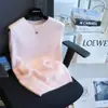 Colete de malha escovada sem mangas e gola redonda de alta qualidade para mulheres, adequado para usar em camadas como uma camada interna sob um suéter, novidade para outono e inverno 26 H082210