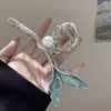 Océano Azul~Nuevo Pinza de Garra de Perla Cola de Pez Tamaño Grande Elegante Pinza para Moño de Cabello Pequeña Exquisita Sensación de Alta Gama Pinza de Tiburón