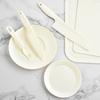 Tabla de cortar con cuchillo de seguridad para niños, adecuada para cortar verduras, no daña la mano, cuchillo y tenedor, vajilla de educación temprana para jardín de infantes, cuchillo de plástico para melón y pastel de frutas