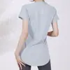 Ropa de Yoga Deportiva de Manga Corta para Mujer Primavera y Verano Holgada Fitness Running Secado Rápido Camiseta de Manga Corta Traje Transpirable de Pilates