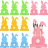 Bolsa Portacubiertos de Conejo de Pascua de 4 Piezas Bolsa Portacubiertos de Fieltro Cubierta para Cubiertos Adecuada para Cuchillo y Tenedor Resurrección