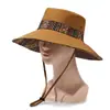 Nuevo Sombrero de Estilo Étnico para Mujer, Sombrero Retro de Verano para Senderismo, Sombrero de Sol de Ala Ancha para Exteriores, Sombrero de Pescador con Protección Solar